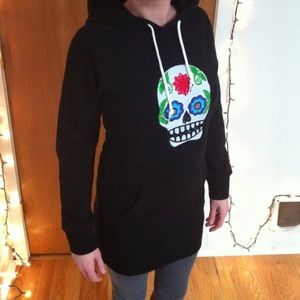 Sugar Skull Hoodie Dress, handmade and never worn